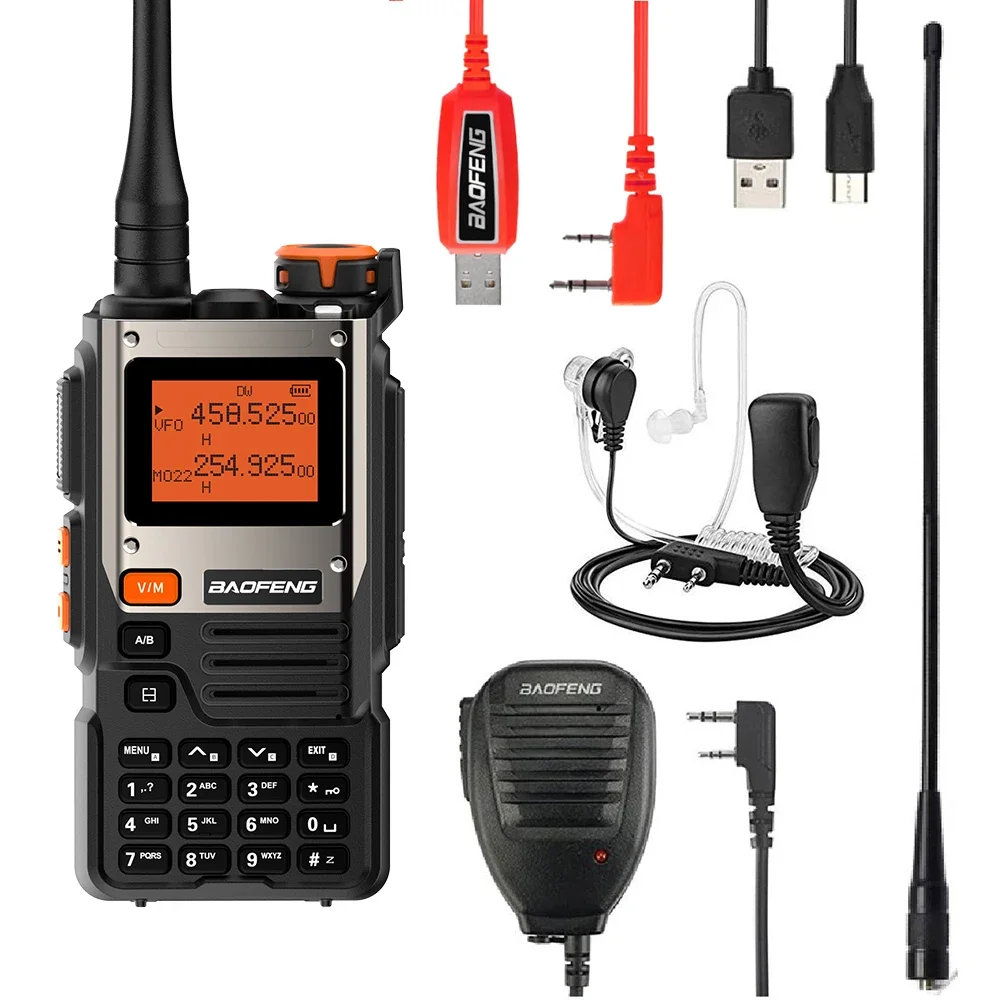 Официальный магазин Baofeng UV-K61 Walkie Talkie Air Band Radio USB-C Charge UHF VHF DTMF FM NOAA Беспроводная