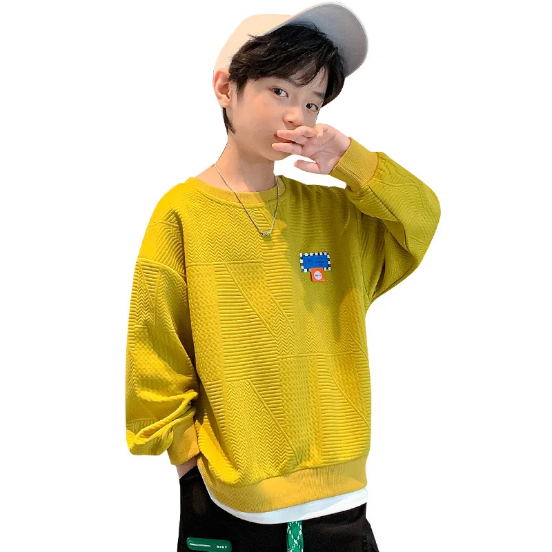 

Teens Clothing Long-sleeved Hoodies Boys Spring Autumn Fashion New Sweatshirt Kids Streetwear Fake Two-piece Tops 8 10 12 14 Yrs