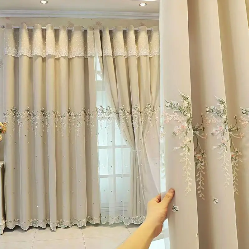 Шторы для гостиной столовой спальни Современные Простые пасторальные вышитые