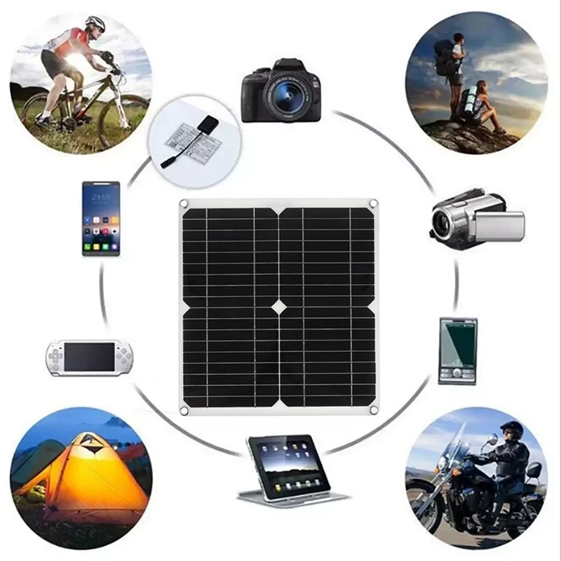 

20W 18V Solar Cell Charging Panel With 50A Controller Outdoor Portable Monocrystalline Silicon Solar Charger Module