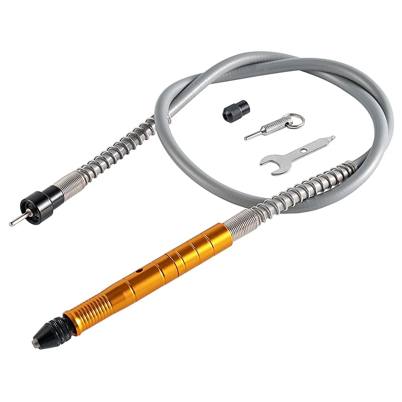 

Flex Shaft Adapter Attachment Flexible Drill Extension Cable Chuck and Compatible Rotary Grinder Tool with Wrench