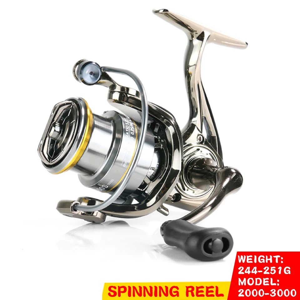 

ES2000-3000S Series Fishing Reel Metal 5+1BB Single Double Rocker Arm Spinning Wheel Max Drag 8KG Outdoor Fishing Accessories