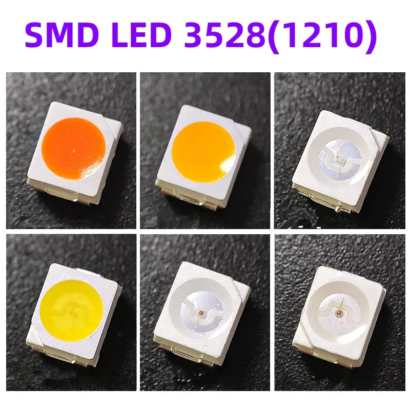 2000 шт. 3528 SMD светодиодный красные синие зеленые белые желтые розовые УФ-лампы RGB