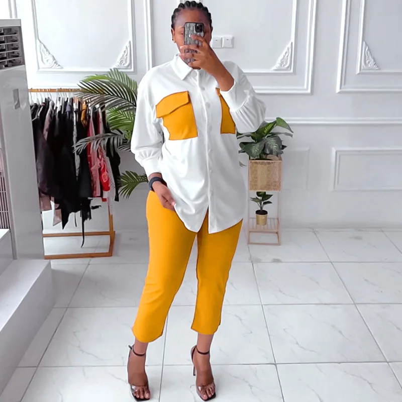 

2 Piece Set Africa Clothes 2022 African Dashiki New Dashiki Fashion Suit Top And Pants Trousers Super Elastic Party For Lady