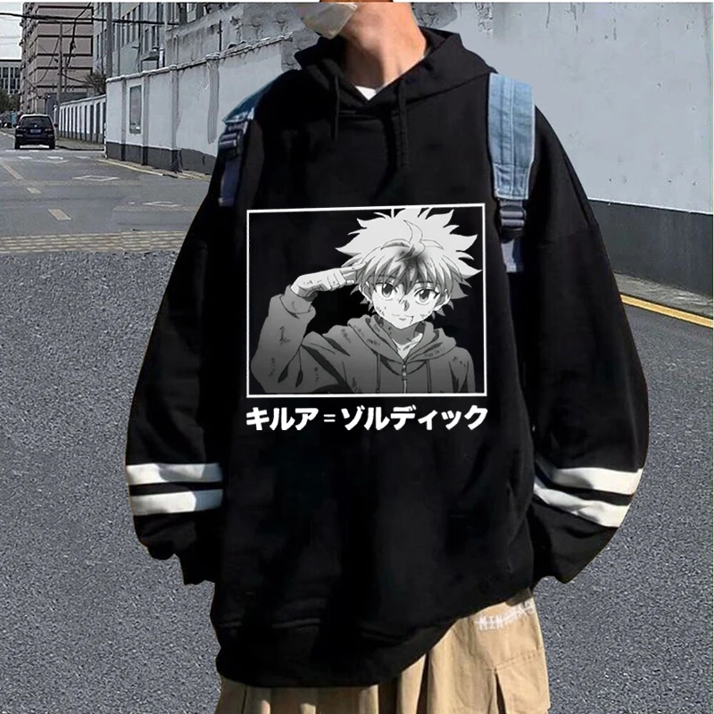 Худи Hunter×Hunter для женщин и мужчин Свободные флисовые Топы в стиле ретро хип-хоп