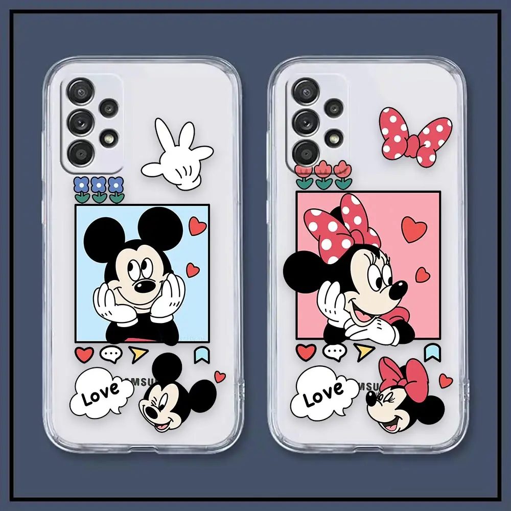 

Clear A73 Case For Samsung A81 A73 A72 A71 A53 A52 A51 A50 A50S A42 A33 A32 A21 A30 A30S A23 A22 5G 4G Case Funny Mickey Minnie