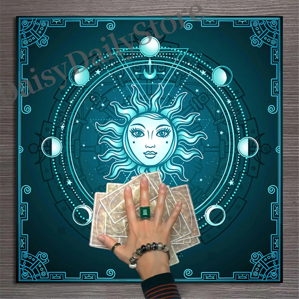 

Moon Phase Altar Cloth Sun Tarot Tapestry Divination Witchcraft Pagan Alter Cloth Divination Astrology Board Game Home Decor