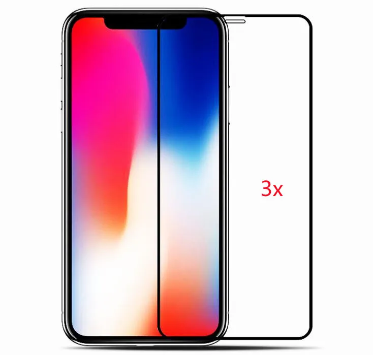 

3 pcs tempered glass for iPhone Series screen protectors for iPhone X XR XS 11 12 13 series Tempered glass