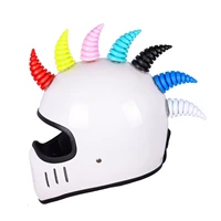 2pcspair motorcycle helmet devil horn thread decoration motocross full face off road electric helmet stickers cosplay styling