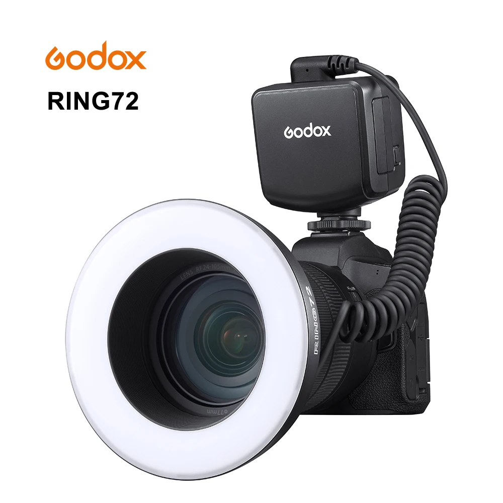 

Godox RING72 Macro LED Ring Light 5600K Macro Speedlite Ring Flash Light for Canon Nikon Camera DSLR 6D 7D 60D 70D 700D 650D