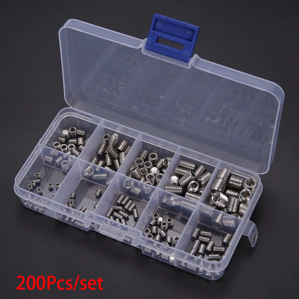 

200pcs Home -M8 Stainless Steel Lightweight Repair Hexagon Fasteners Assortment Manual Screw Set