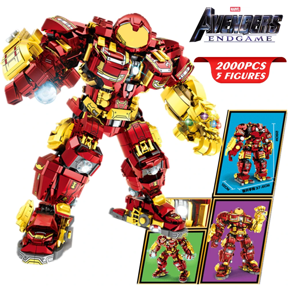 

New Marvel Avengers Hulkbuster Iron Man Helmet Mecha Armor Robot Figures Building Block Bricks Boy Kid Gift Toy