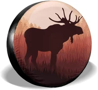 dujiea wild moose nature landscape spare tire cover universal wheel tire cover waterproof dust proof tire protectors for jeep t