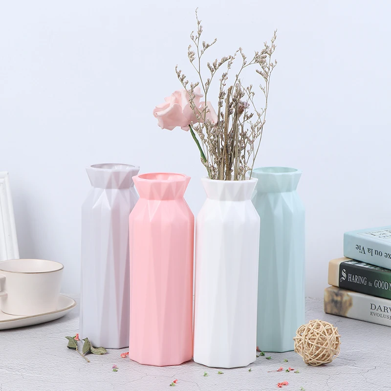

1pcs Modern Flower Vase Home Flower Arrangement Living Room Origami Plastic Nordic Style Home Decoration Ornament Home Decor New