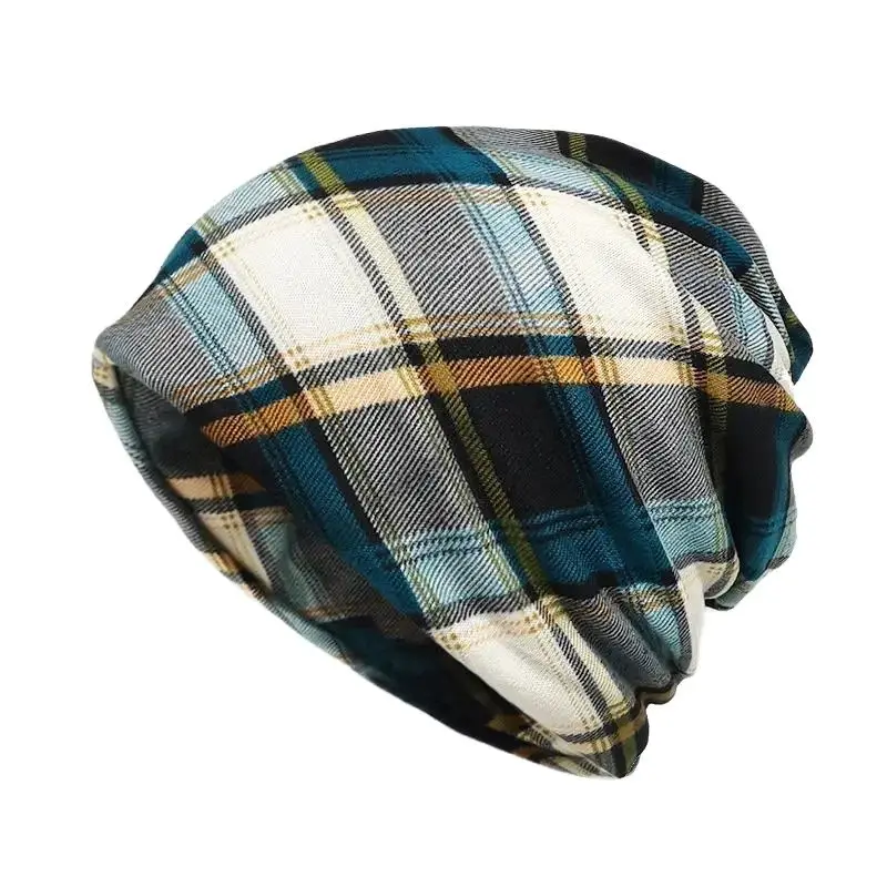 

Осенне-зимняя хлопковая утепленная вязаная шапка LDSLYJR с геометрическим принтом, теплые шапочки, Шапка-бини для мужчин и женщин 171