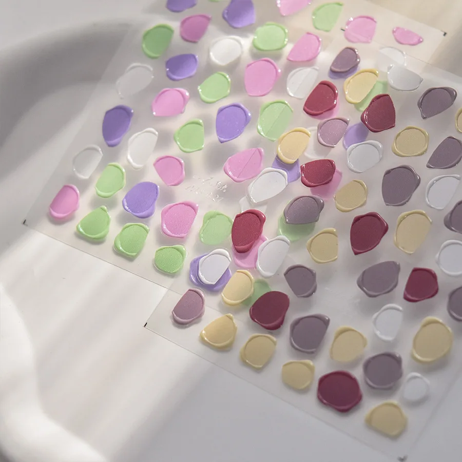 

Jelly Nail Stickers Cute Dopamine Color Stamp Nail Stickers