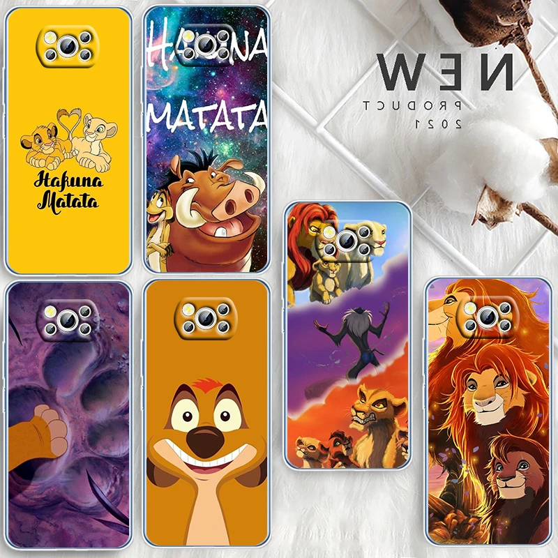 

Disney Cute The Lion King Phone Case For Xiaomi Mi Poco X4 X3 NFC F4 F3 GT M5 M5s M4 M3 Pro C40 C3 5G Transparent TPU Cover