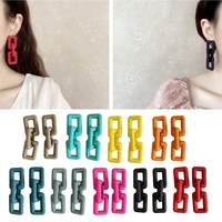 chunky chain earrings link chain earrings multicolor thick rectangle paperclip link chain dangle earrings