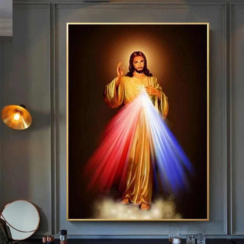 

Изображение бога милосердия Любовь Иисус Христос мотивационное искусство фотография плакат домашняя Картина на холсте Настенный декор
