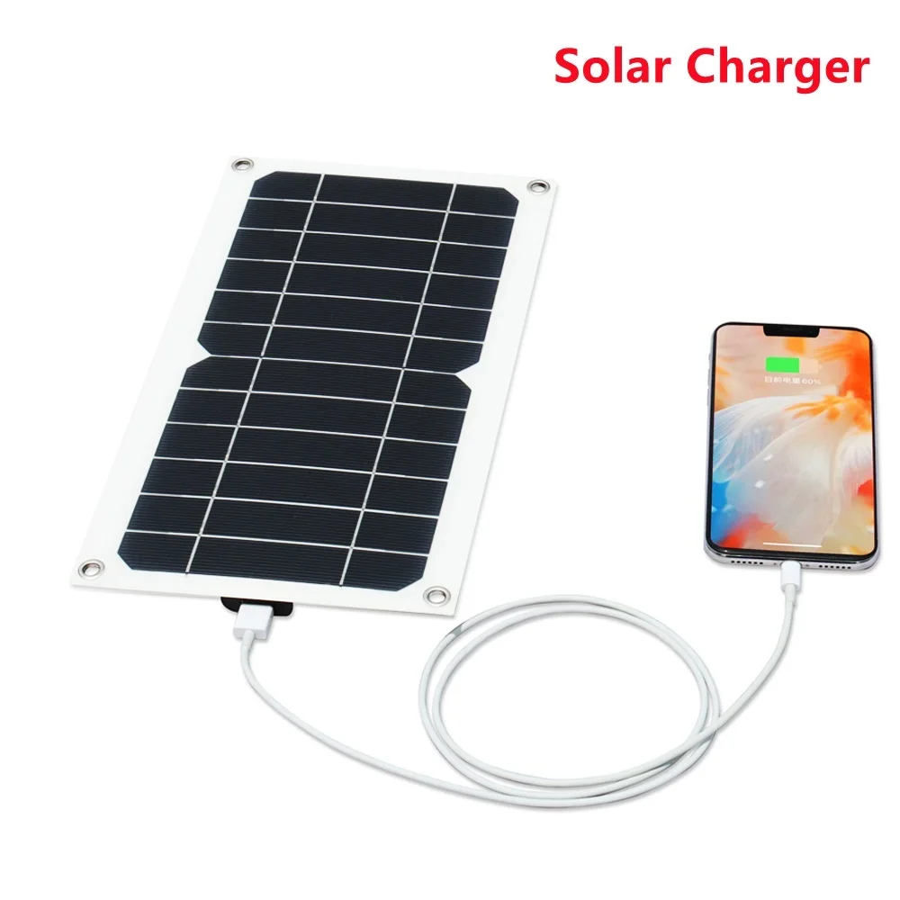 

Portable Solar Charger Flexible Solar Power Charging Panel DC USB Interface Output For Mobile Phone Battery Recharge