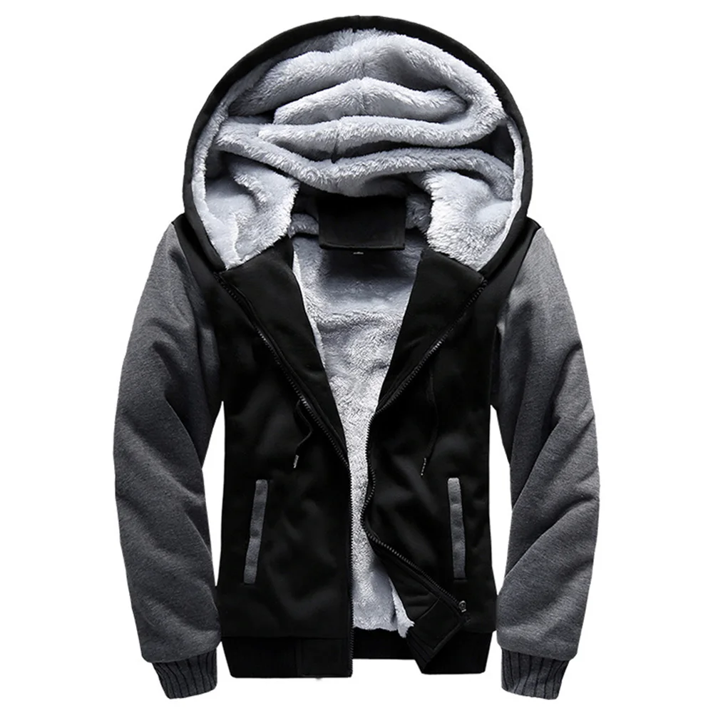 

New Men Hoodies Winter Thick Warm Fleece Zipper Men's Hoodies Coat Sportwear Male Streetwear Hoodies Sweatshirts Men 4XL 5XL