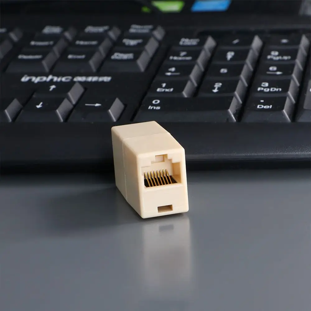 Фото CAT5 CAT6 RJ45 Ethernet Разъем Кабельный адаптер Двойная прямая головка RJ45 Удлинитель Кабель Столярный соединитель Разъемы сетевого кабеля №4