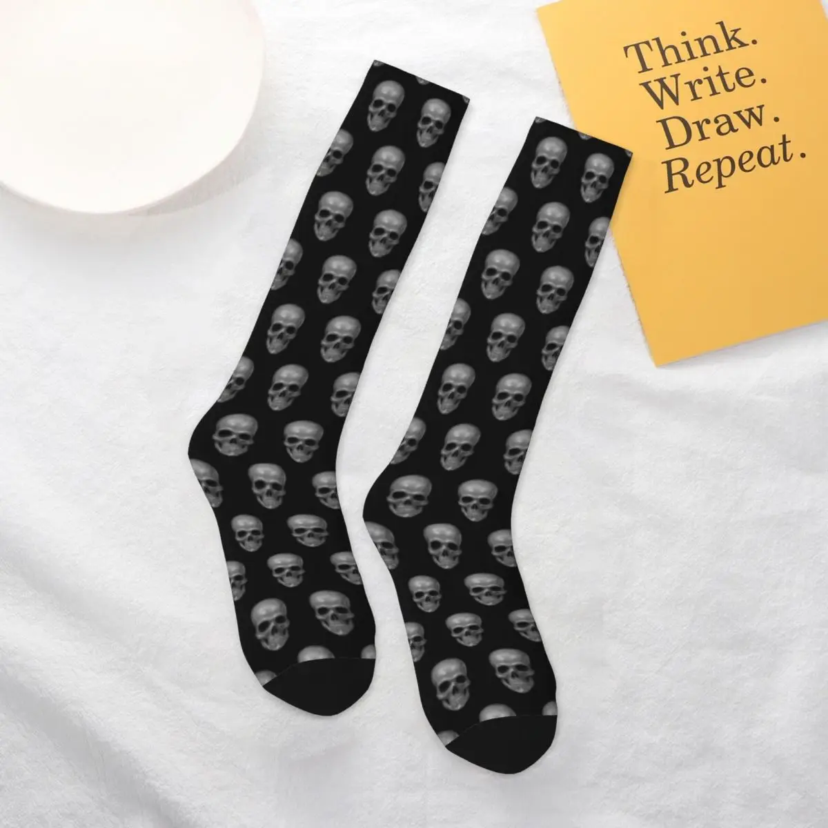 

Realistic Skull Socks Cool Skeleton Print Soft Golf Mid Stockings Large Chemical Fiber Unisex Style Socks