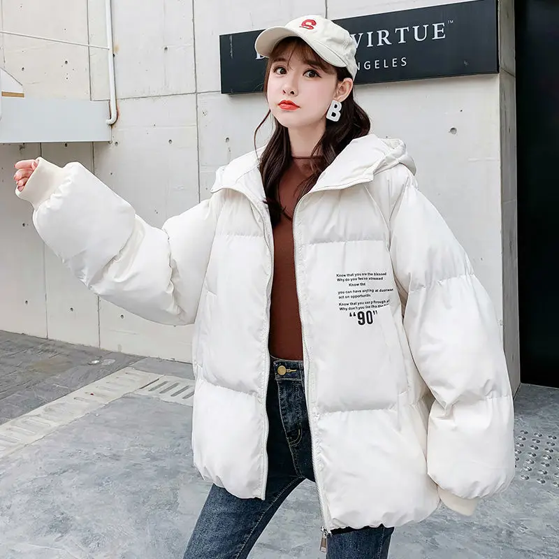 Women's Winter Coat Parka Warmth Hooded Padded Jacket Loose Wholesale Thick Top Jacket Fashion Solid Color New