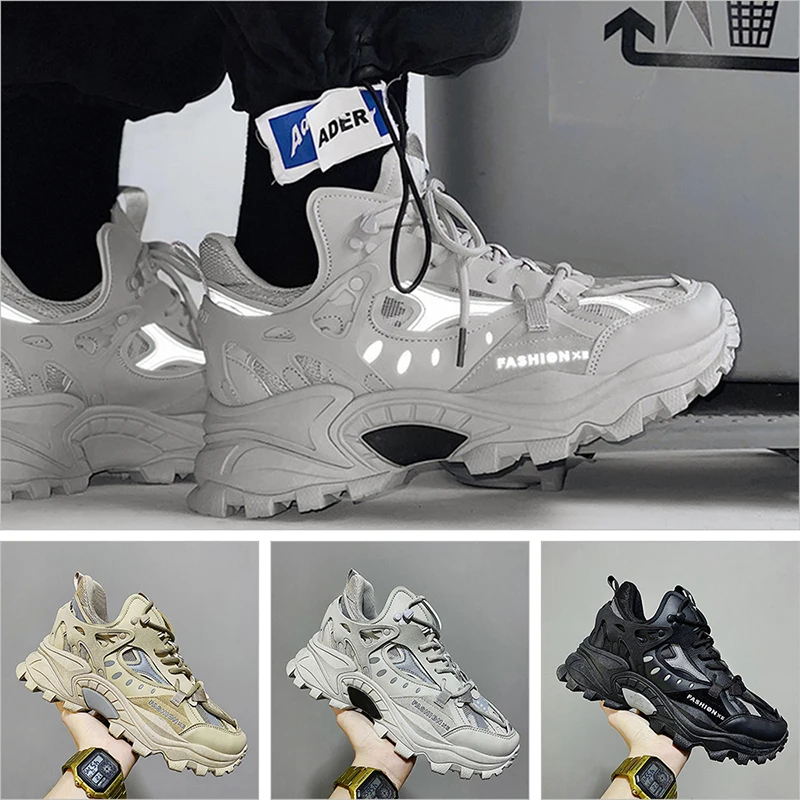 Mens Sneakers NEW Breathable Damping Sports Shoes Couple Casual Shoes Thick Sole Running Walking Shoes Trainers Sport Sneakers