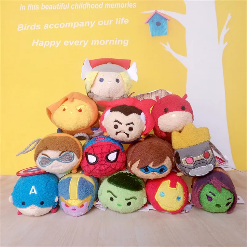 

Плюшевые игрушки Marvel TSUM, 9 см, мягкие симпатичные игрушки, Железный человек, Доктор Странный зимний солдат, плюшевые кулоны-куклы, подарки дл...