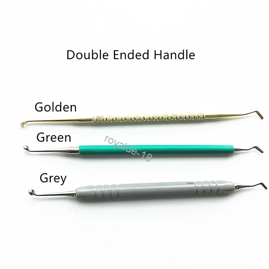 

Dental Composite Resin Metal Handle Double Ended Green Grey Golden Veneer Handle