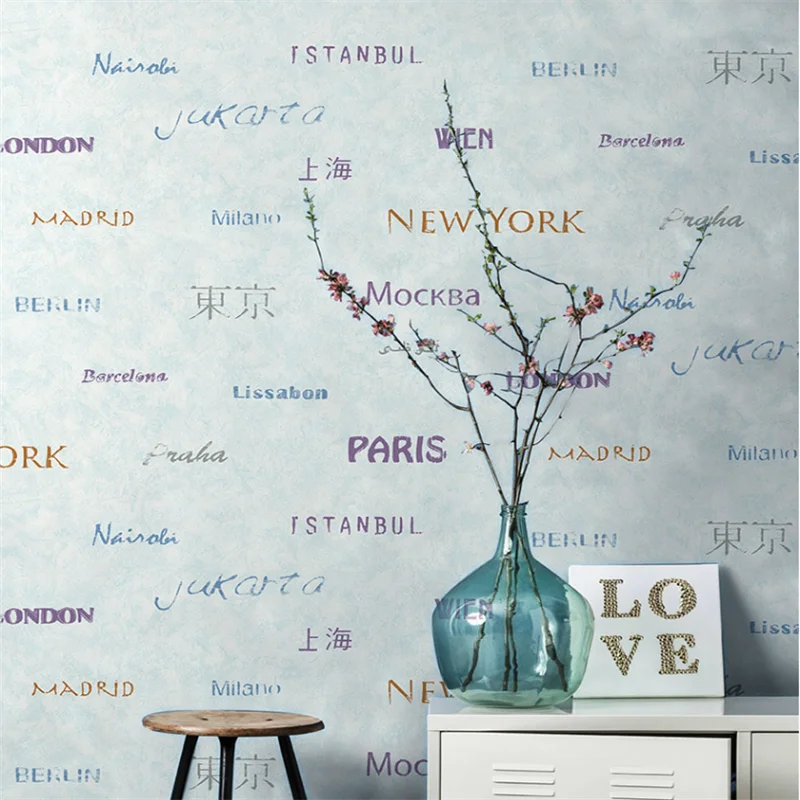 

Современная и простая искусственная кожа в всемирно известных городах несамоклеящиеся обои для спальни