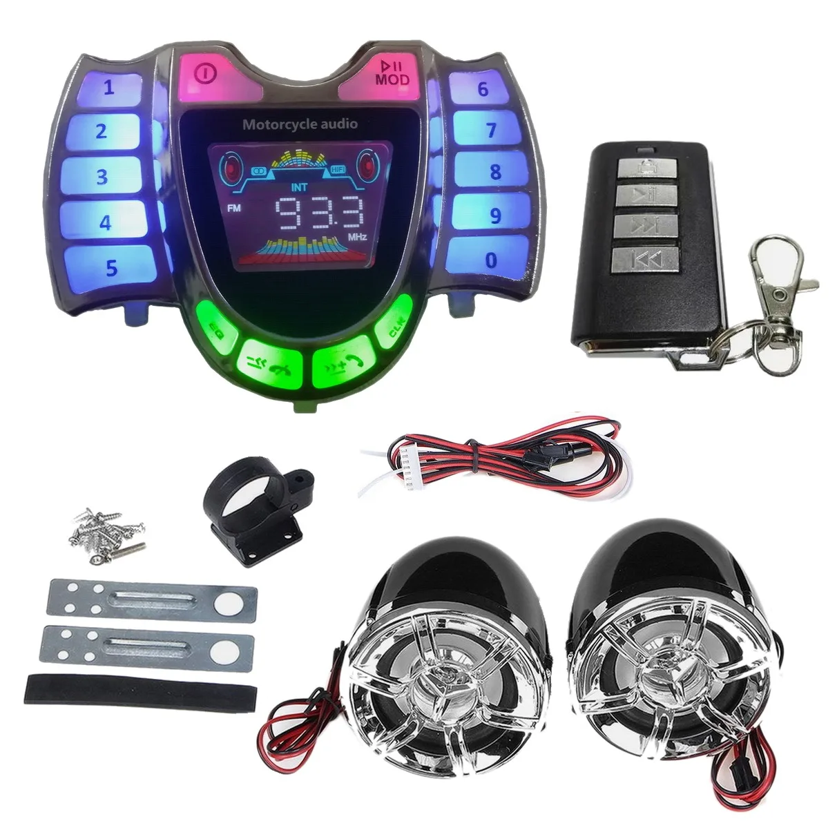 

Motorcycle Stereo Speakers Wireless Bluetooth MP3 Player Waterproof FM Audio for Motor Scooter Bike ATV