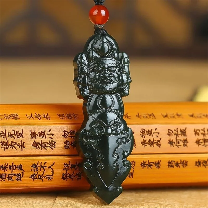 Лидер продаж натуральное ожерелье с кулоном из нефрита и голубого камня ручной