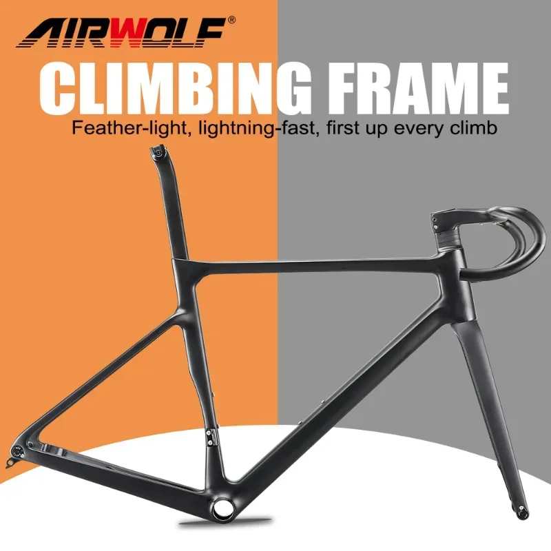 

Airwolf T1100 Carbon Road Bike Frame 142x12mm Full Carbon Disc Brake Bicycle Frame Road Carbon Bike Frame 700x38c