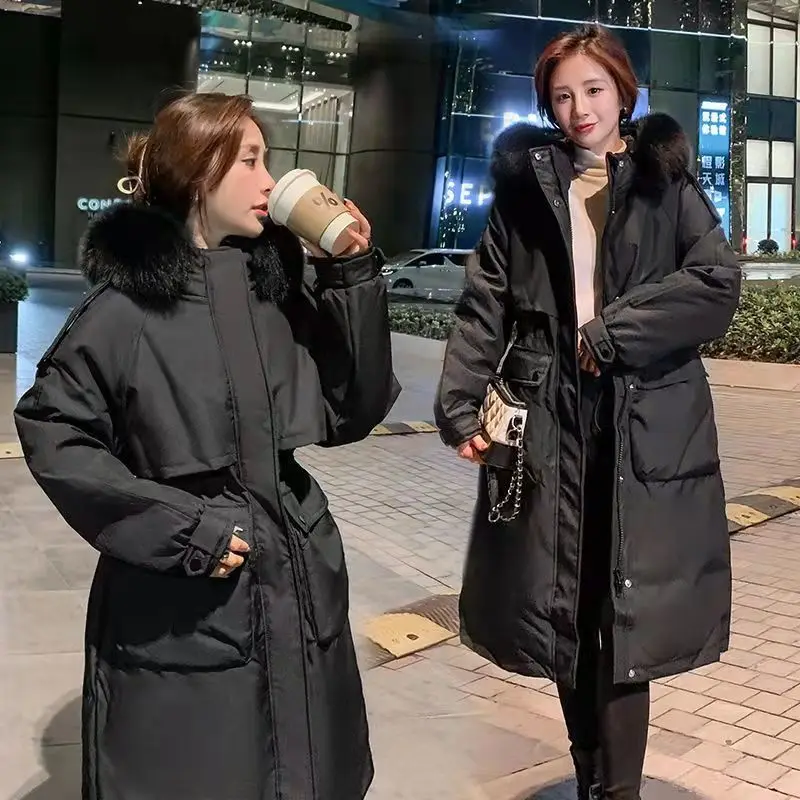 New New Women's Winter Snowwear Long Jacket Korean Style Hooded Clothing Fur Lining Warm Winter Coat Women Parka Coat  JU1482 enlarge