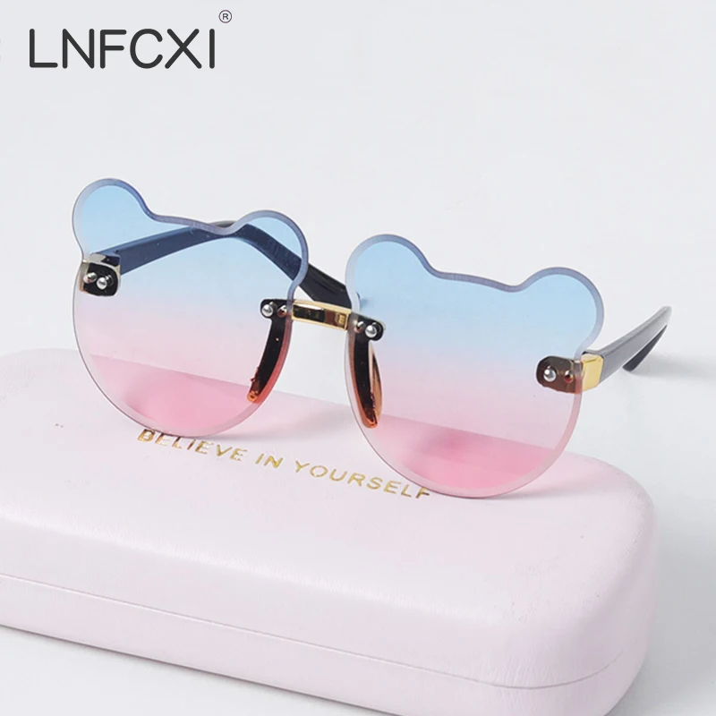 

Новые антибликовые детские солнцезащитные очки в форме медведя, модные солнцезащитные очки для девочек и мальчиков, Мультяшные очки, очки д...