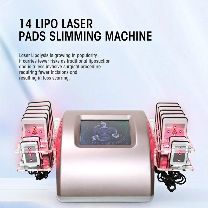 

Lipo Laser Machine 14 Pads Lipolaser Slimming Machine Fat Burning Liposuction Cellulite Reduce Beauty Salon Equipment