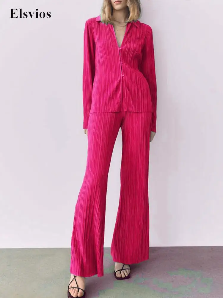 

Autumn Summer Women Outfits Pajamas Fashion Single-breasted Blouse Set Ladies Casual Long Sleeve Tops And Long Pants Home Suits