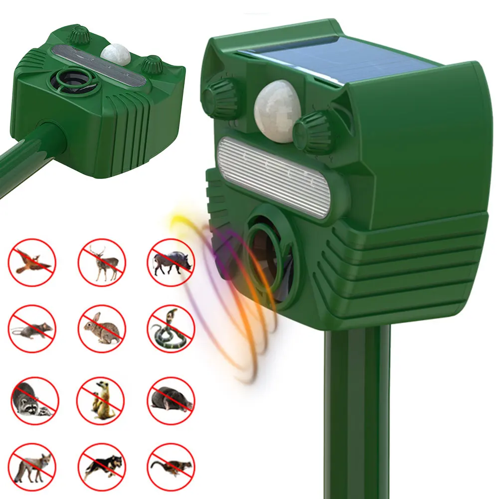 Ультразвуковой отпугиватель животных 5 режимов с датчиком движения и вспышкой