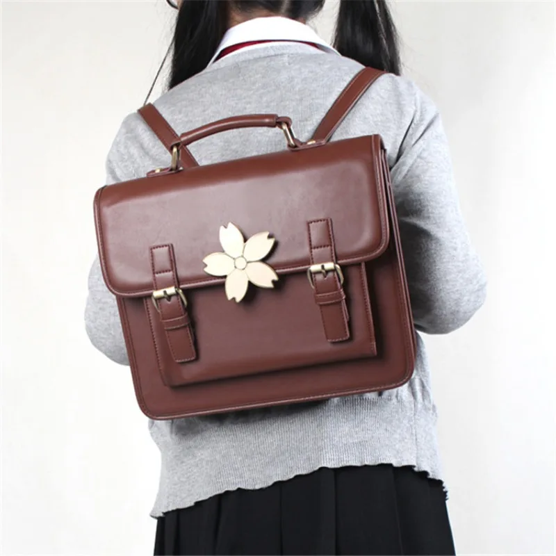 

Japanese JK Uniform Backpack Teenage Girls Fashion School Style Messenger Bag All Match PU Crossbody Bag Satchels Bolsa