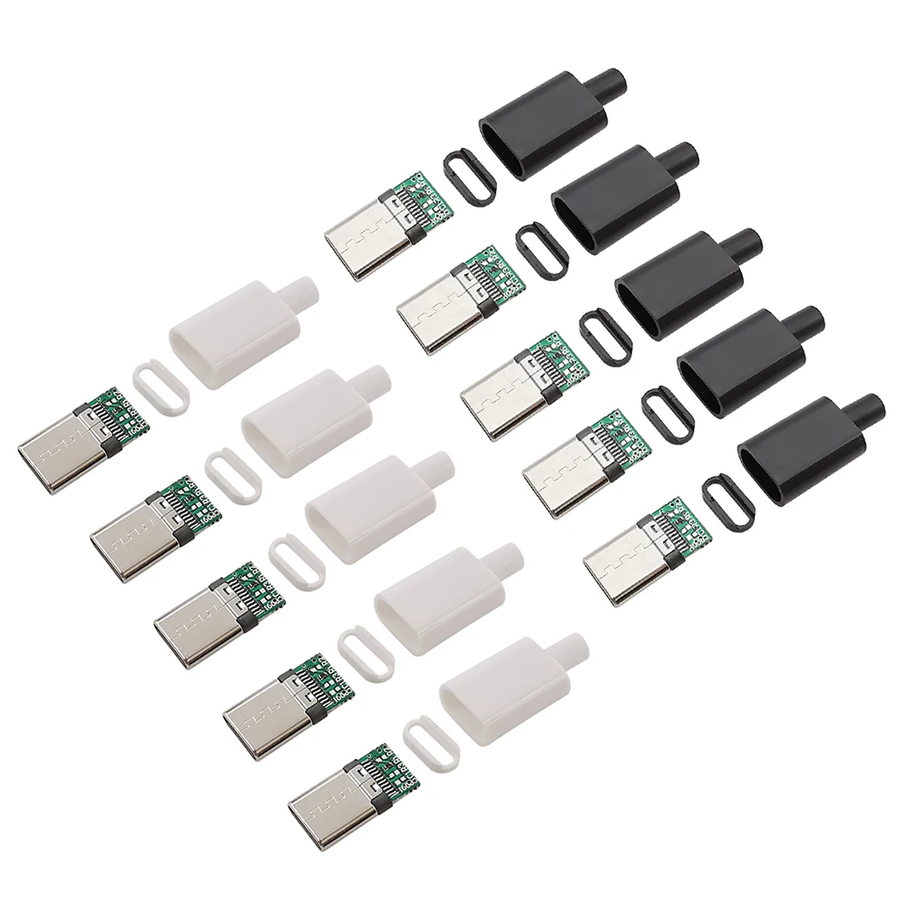 

10 шт. тип C USB 3.1 штекерный разъем 24-контактный сварочный кабель передачи данных Lnterface DIY аксессуары для кабеля для передачи данных черный, белый цвет