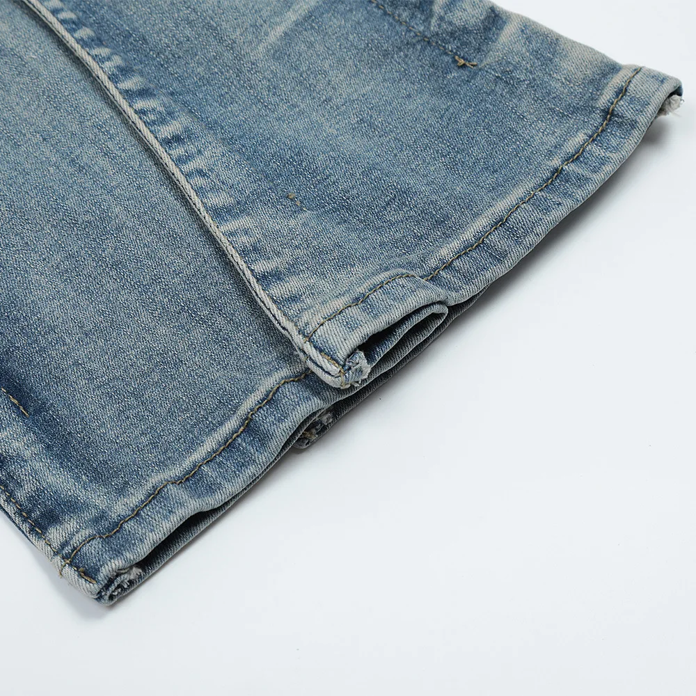 2023 Fashion Y2k Stitching Denim Flared Jeans Men's Style High Street Loose Wide Leg Pants Trousers Ins Trend Mopping Pants