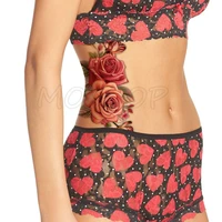pink bloom rose water transfer tattoo stickers women body chest art temporary girl waist bracelet flash tatoos flower