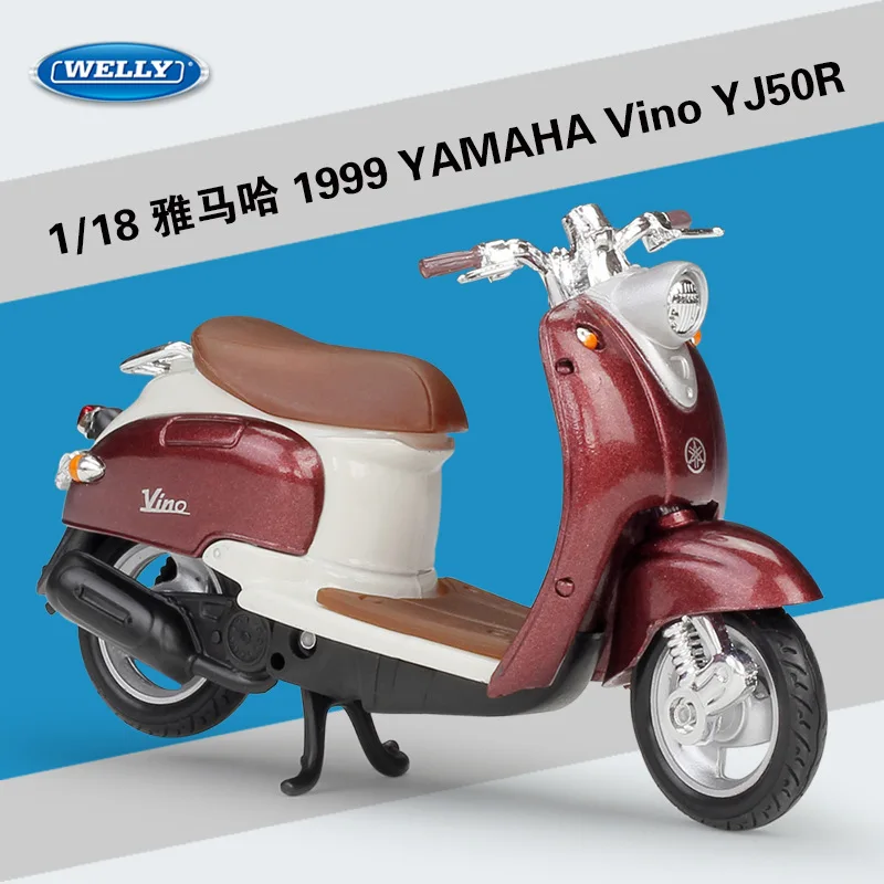 

WELLY 1:18 1999 YAMAHA Vino YJ50R Model Car Simulation Alloy Metal Toy Motorcycle Children's Toy Gift Collection B247
