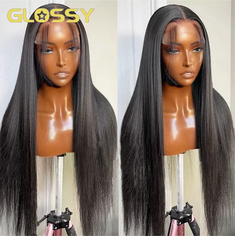 Transparent 13x6 Lace Front Human Hair Wigs Bone Straight HD Lace Frontal Wig For Black Women PrePlucked 4x4 Lace Closure Wig