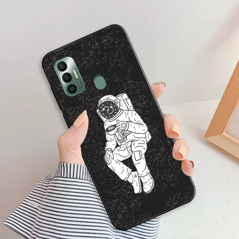 

For Tecno Spark 8 7 8P Spark8 P Spark7 Pro 7P Spark 6 Spark6 GO air 2020 2021 Astronaut Boy walks in space Silicone Casing