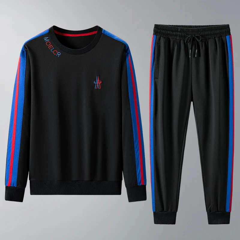 

Мужской спортивный костюм, весенний Повседневный свитер с круглым вырезом и вышивкой, модный спортивный костюм из двух предметов, спортивн...