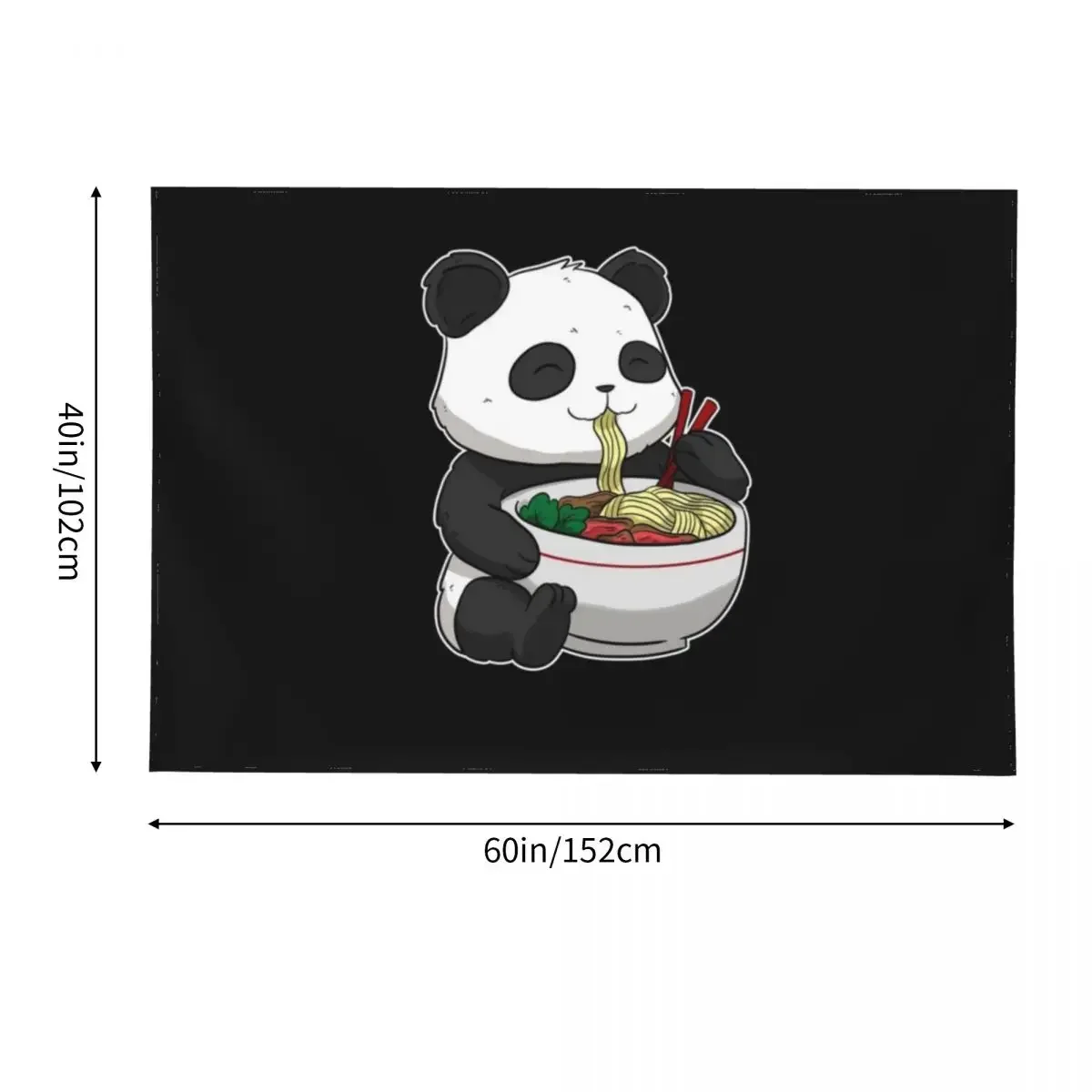 Азиатский суп Фе Вьетнамский с лапшой рамэн панда идея подарка гобелен декор