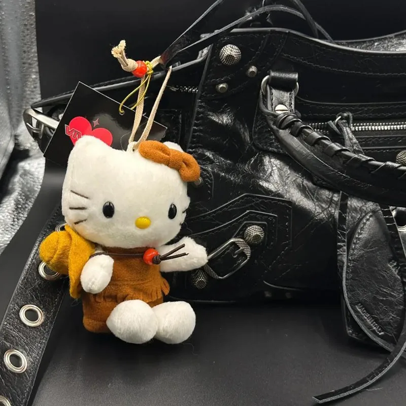 

New Sanrio Hello Kitty Plush Pendant Cartoon Creative Doll Bag Pendant Keychain School Bag Trinket Bag Charm Accessories